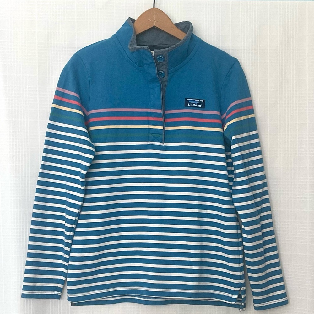🌱L.L. Bean blue and multi color Sweatshirt - Picture 1 of 8
